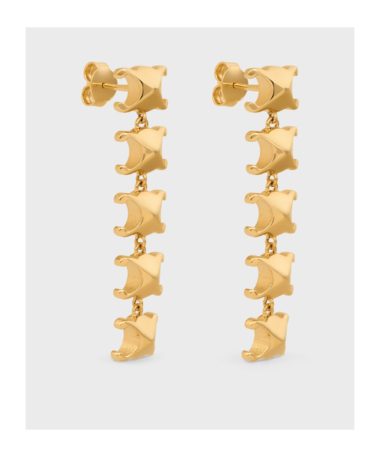 Celine Triomphe Gold-finished Earrings In Yellow