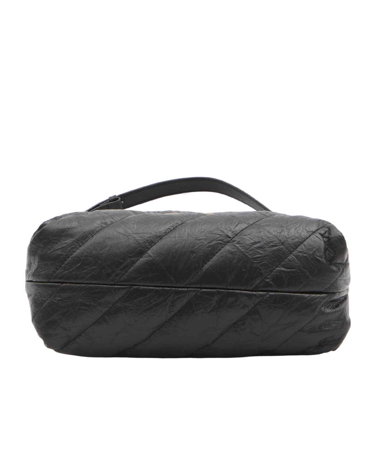 Balenciaga Crush Zipper Handbag In Black