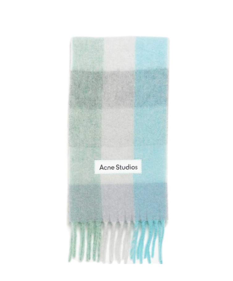 Acne Studios Plaid Scarf In Blue
