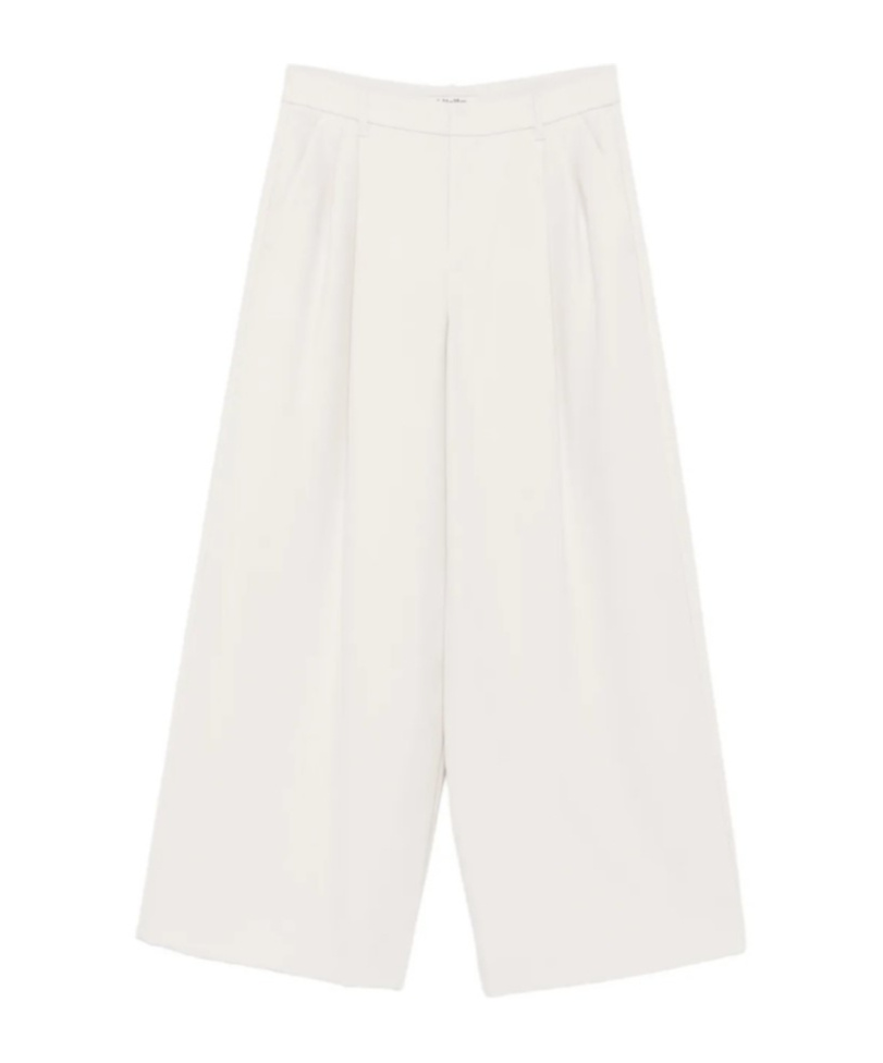Max Mara Wide-leg Casual Pants In White