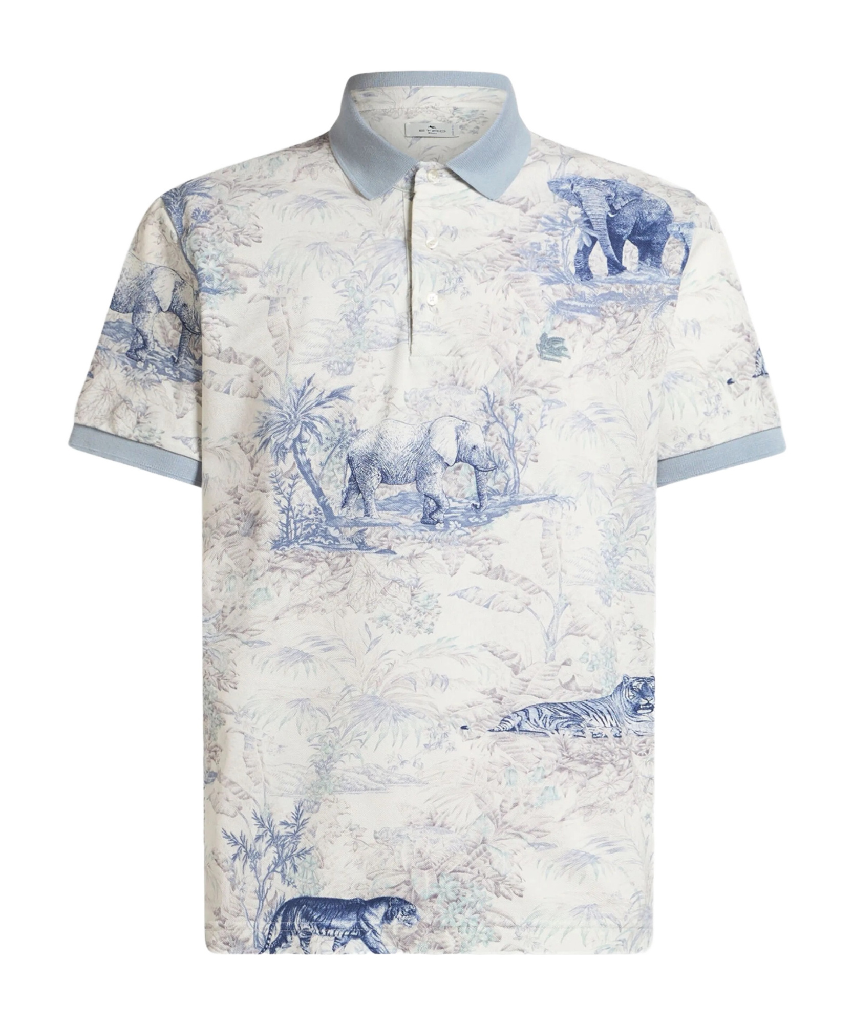 Etro Polo Shirt With Safari Print In White