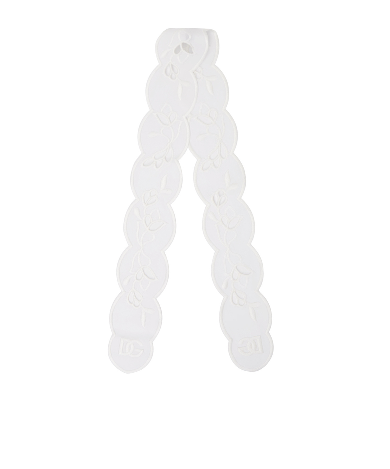 Dolce & Gabbana Broderie Anglaise Cotton Headscarf In White