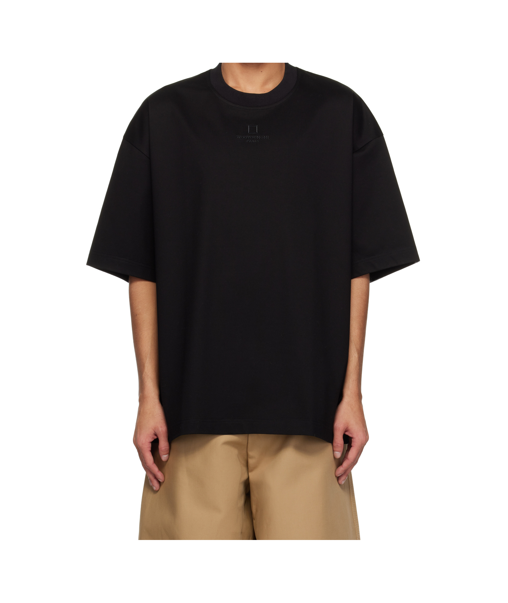 Wooyoungmi Black Cotton Overfit T-shirt In Black