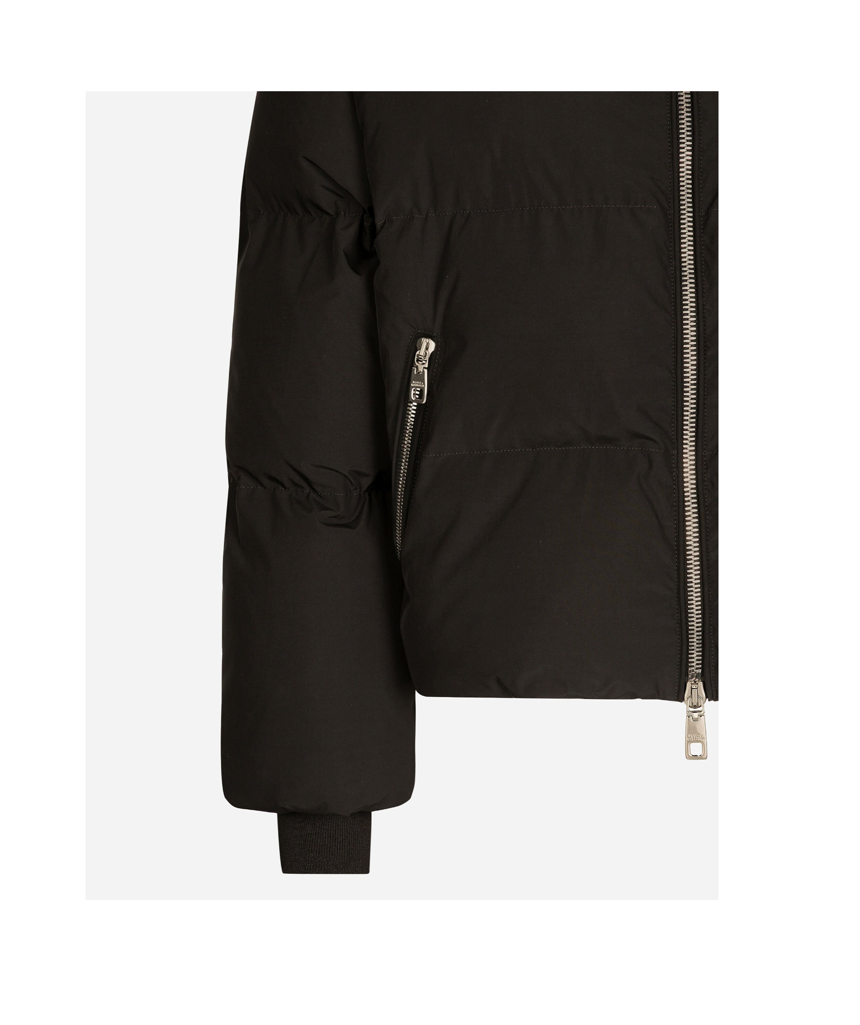 Dolce & Gabbana High-neck Zip-up Down Jacket In Black