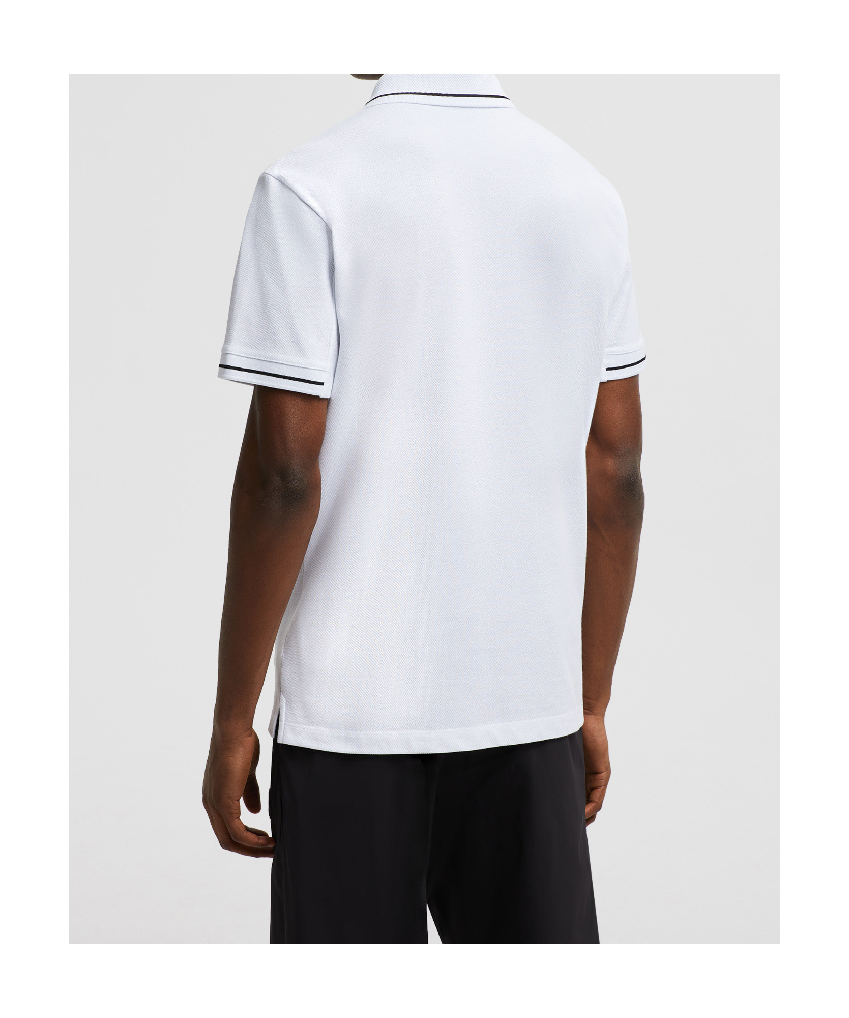 Moncler Men's Logo Cotton Polo Shirt In White