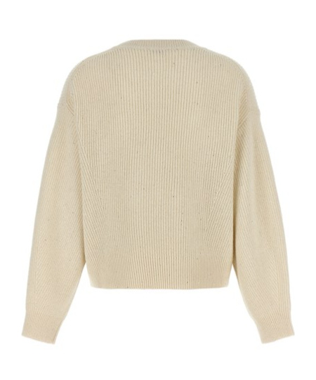 Brunello Cucinelli Sequin Sweater Sweaters And Cardigans White In Nude