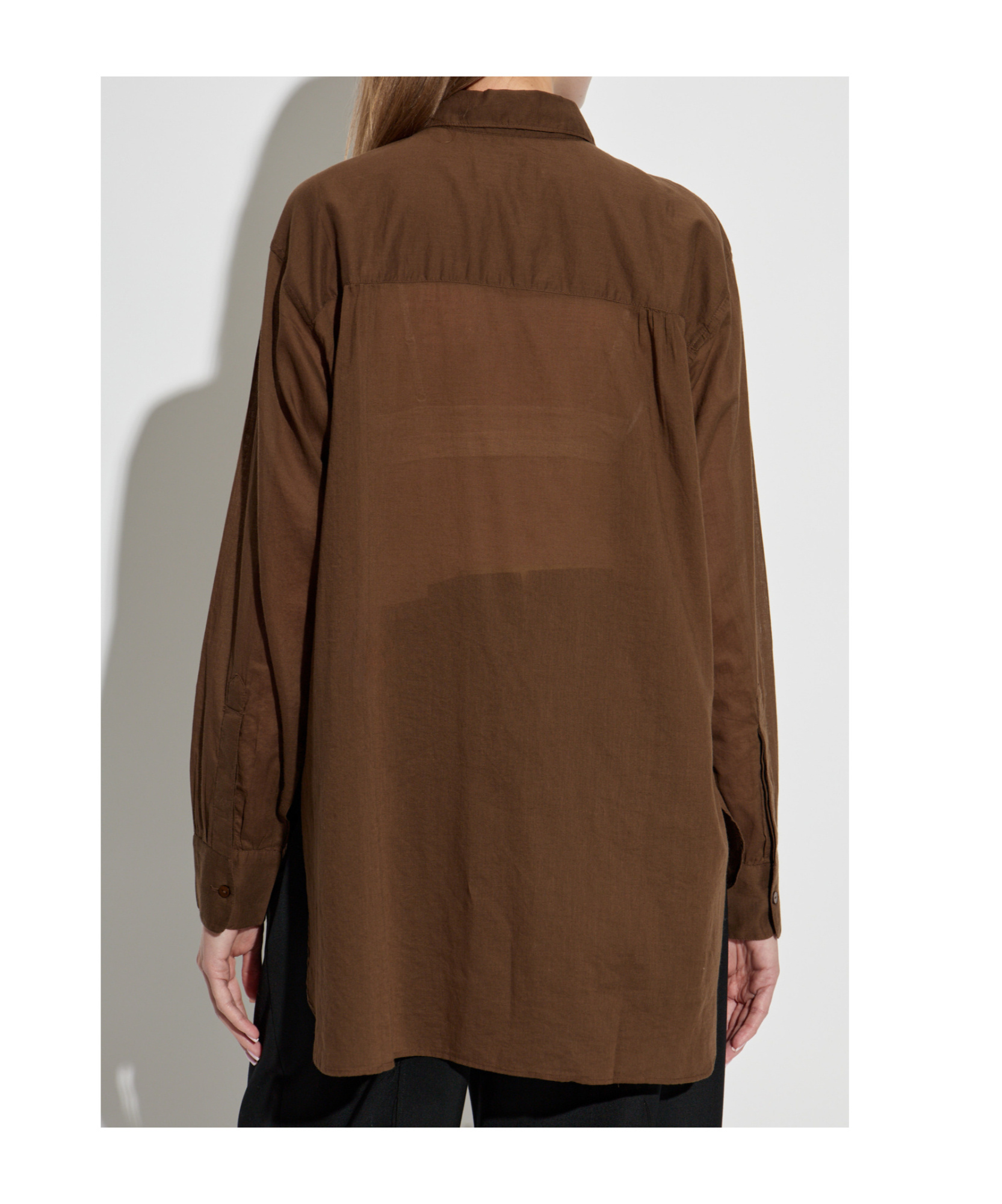 Officine Generale Button-down Cotton Shirt In Brown