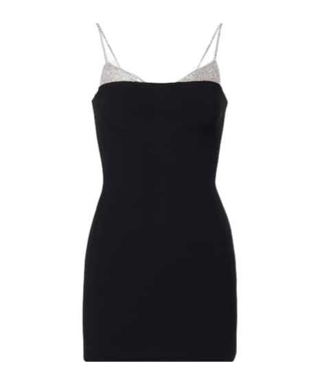 David Koma Embellished Cady Minidress In Black