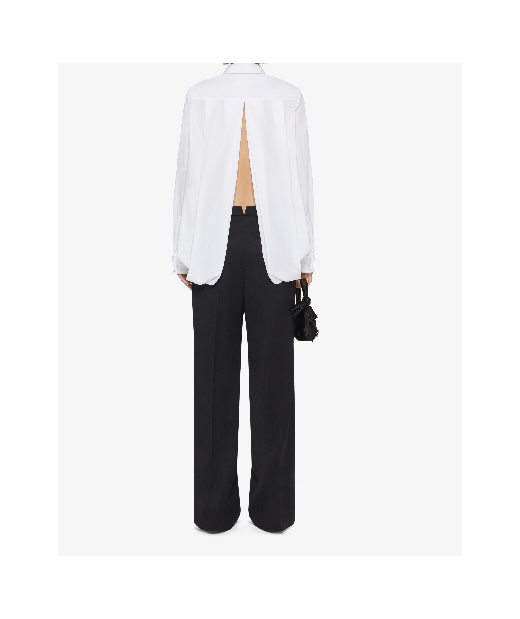 Givenchy Oversized Shirt In Poplin With Open Back In White
