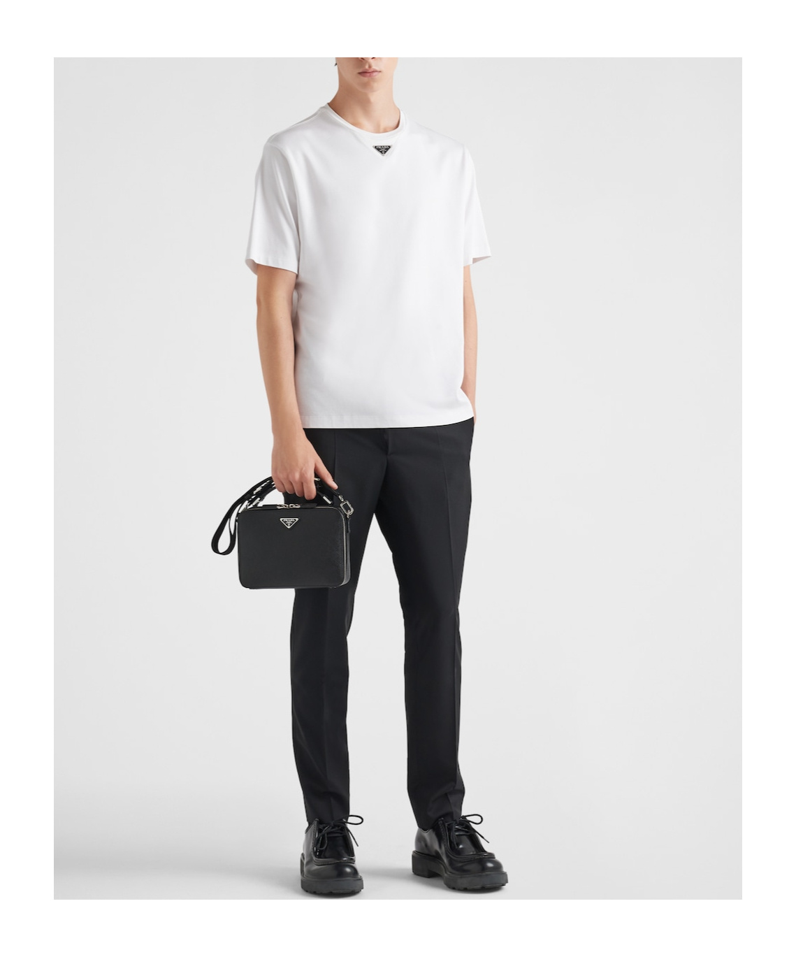 Prada Oversized White Cotton Logo T-shirt In White