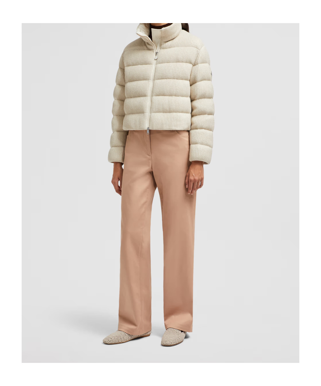 Moncler Gencay Snap Button Fastening Down Jacket In Nude