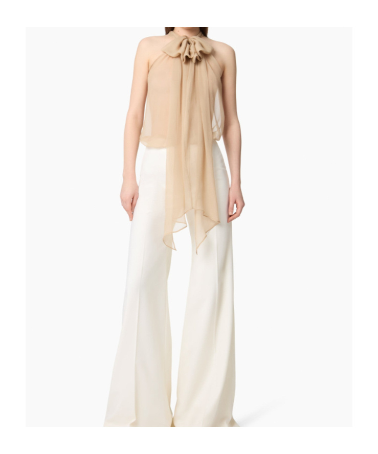 Nina Ricci Sleeveless Halter Neck Top In Neutral