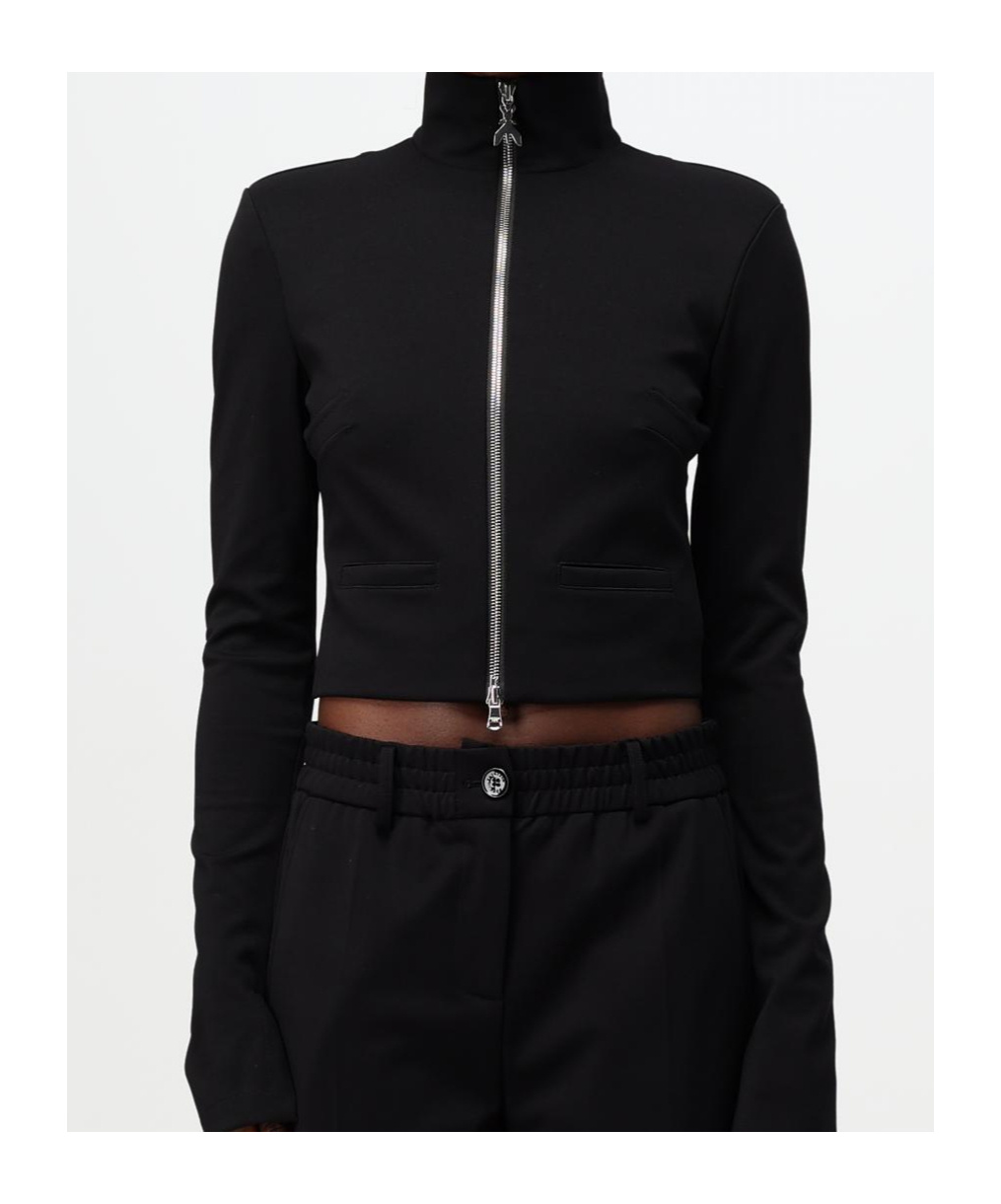 Patrizia Pepe Viscose Blend Jacket In Black