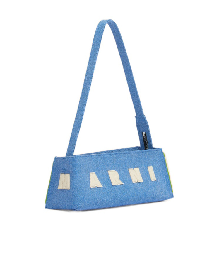 Marni Blue Denim Museo Baguette Bag
