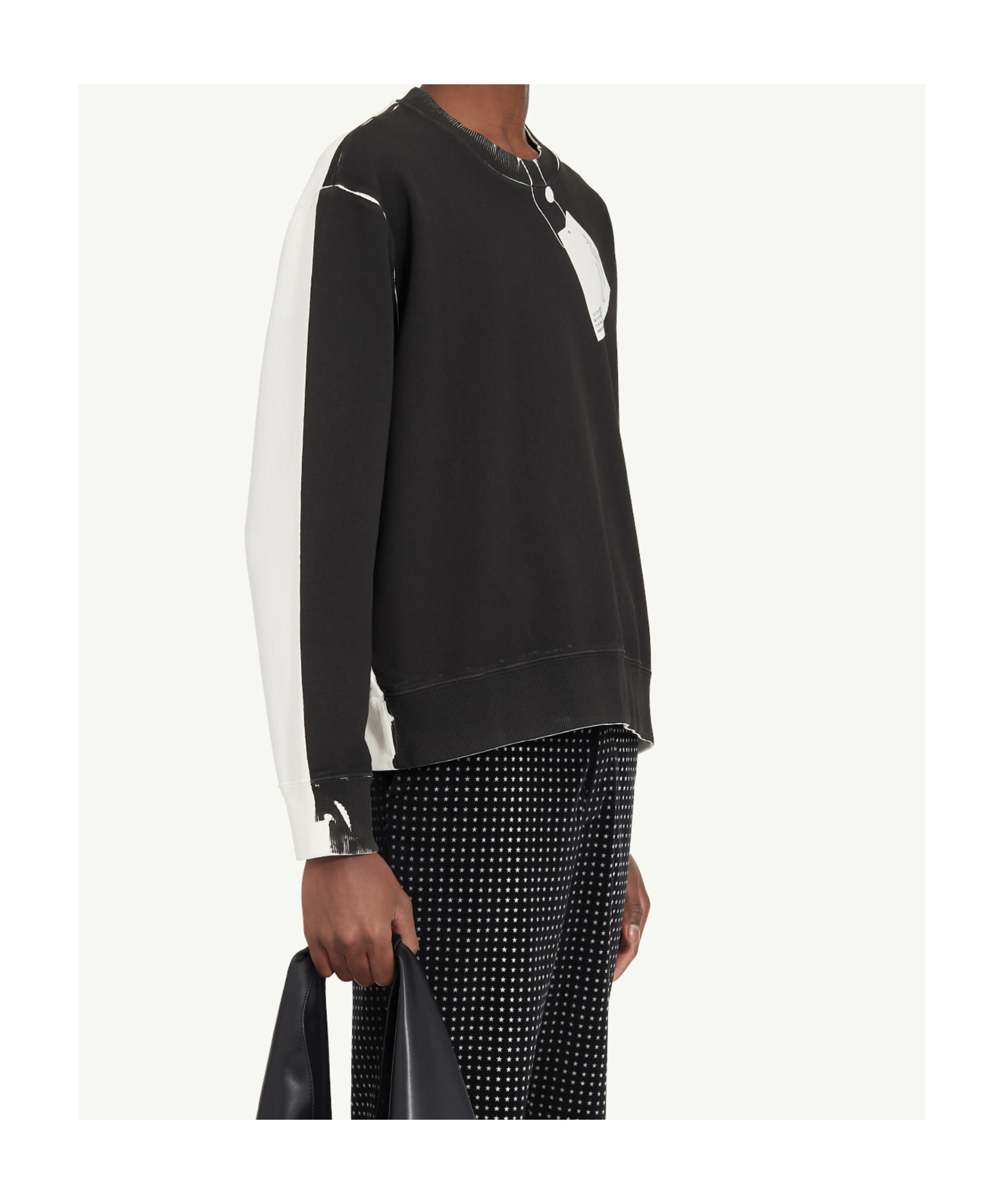 Mm6 Maison Margiela Trompe L'oeil Sweatshirt In Black