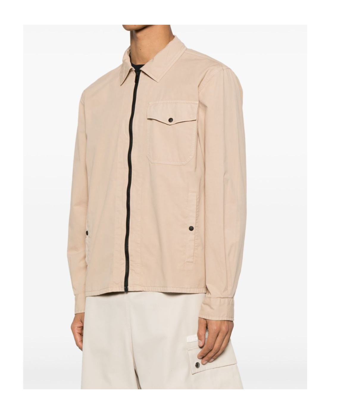 Woolrich Beige Jacket With Pockets And Zip Closure