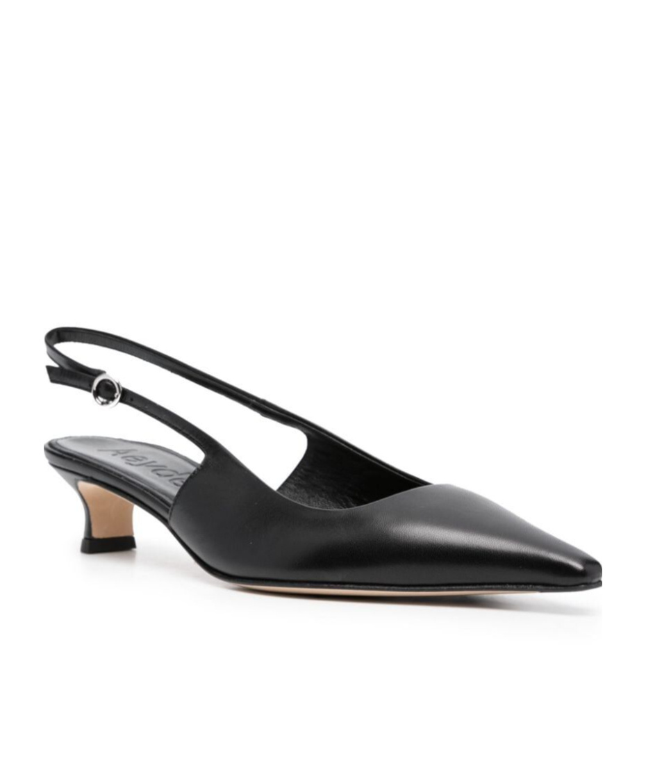Aeyde Catrina Leather Kitten-heel Slingback Pumps In Black