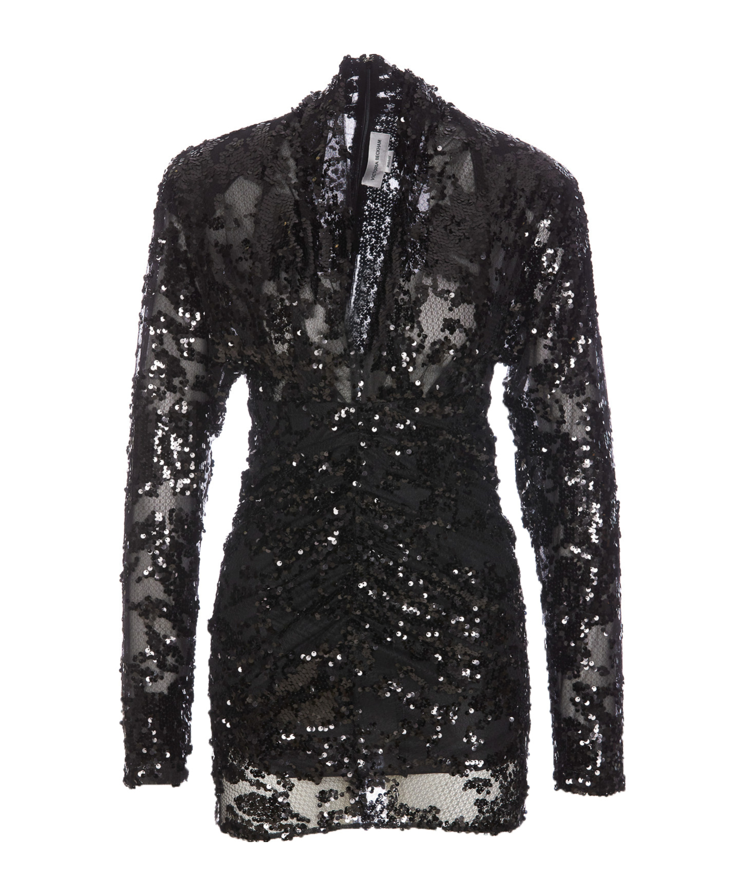 VICTORIA BECKHAM VICTORIA BECKHAM SEQUIN EMBELLISHED V-NECK MINI DRESS 
