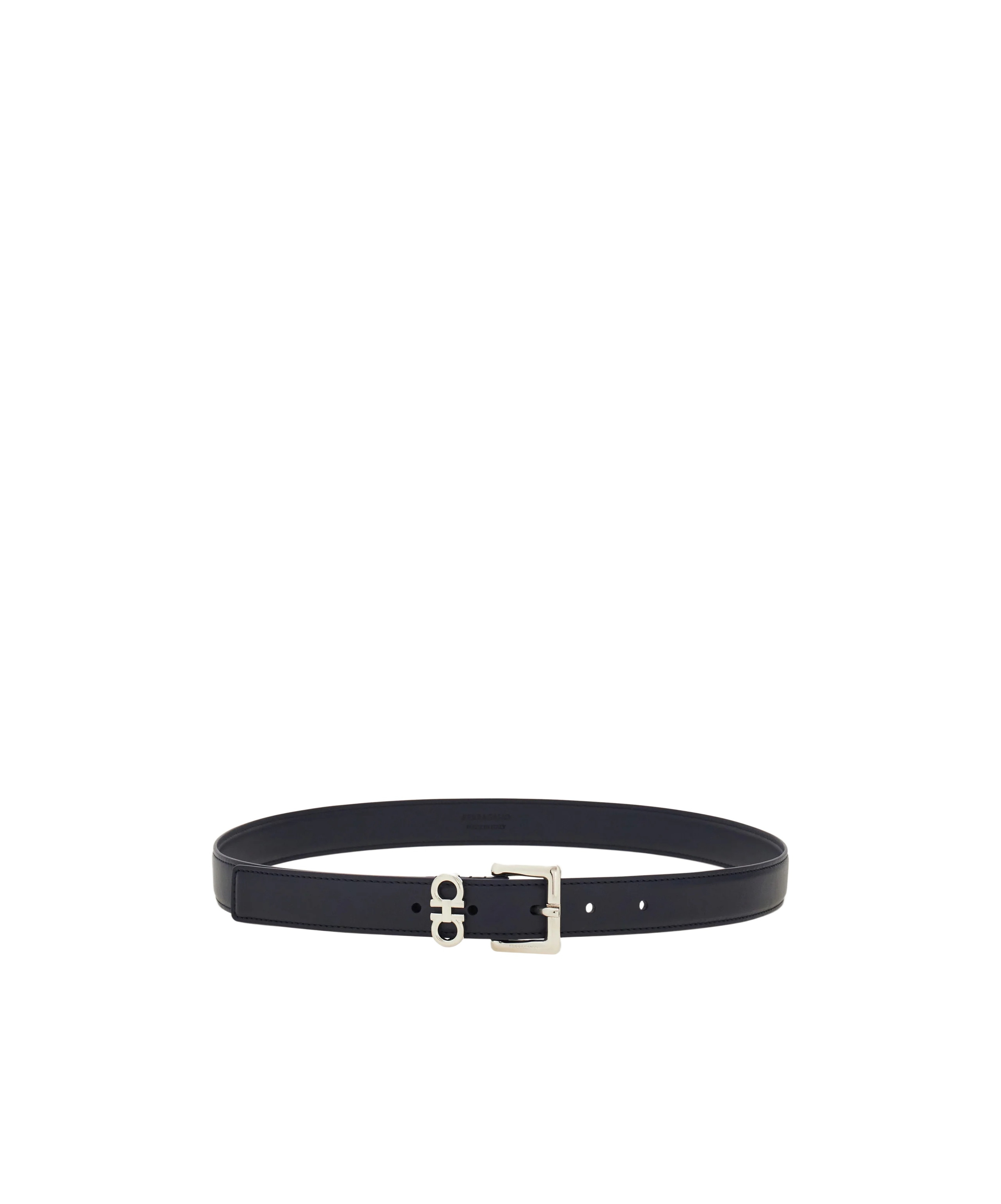 Ferragamo Double Gancini Fixed Belt In Blue