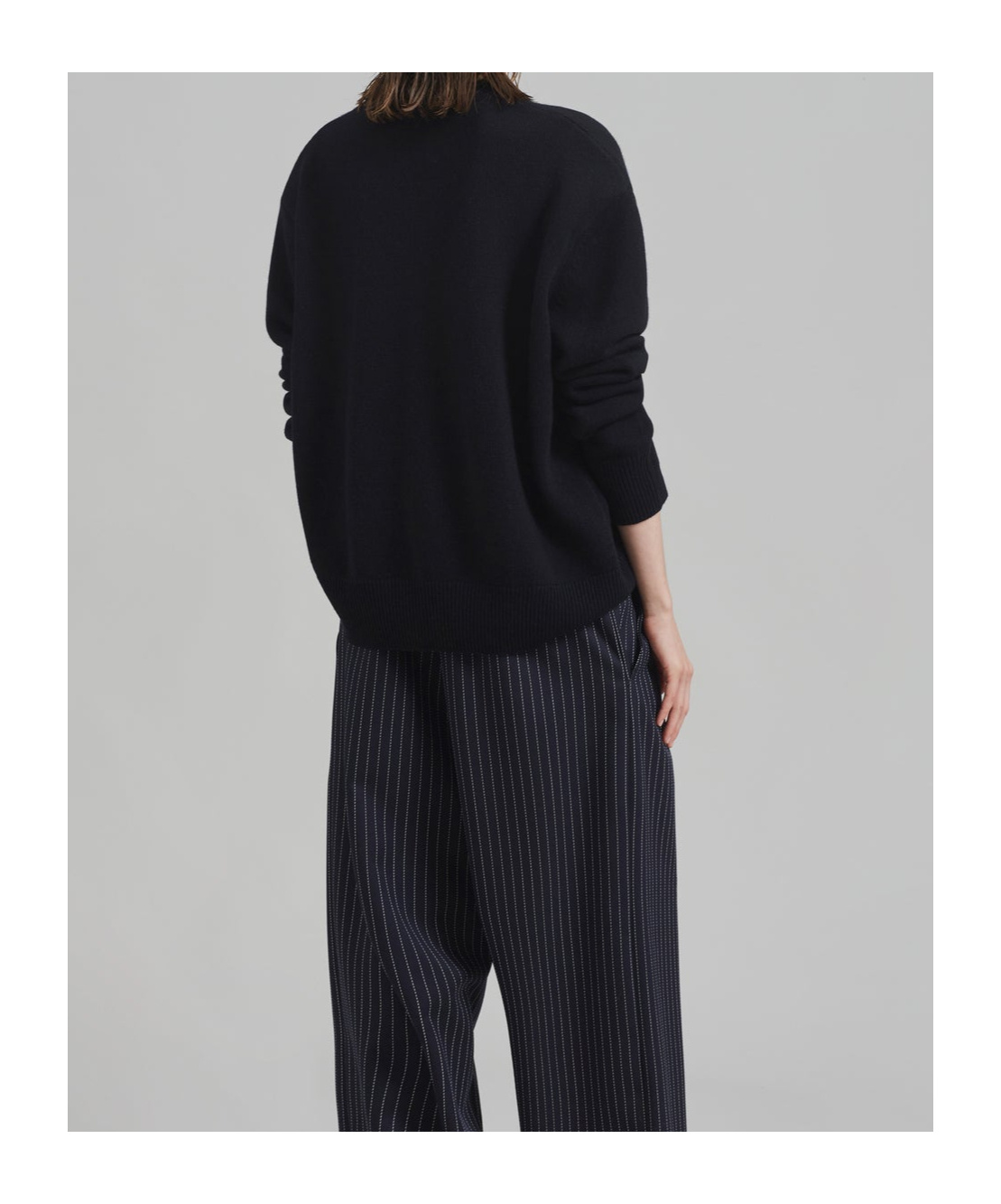 THE FRANKIE SHOP RAFAELA PADDED KNIT SWEATER - BLACK
