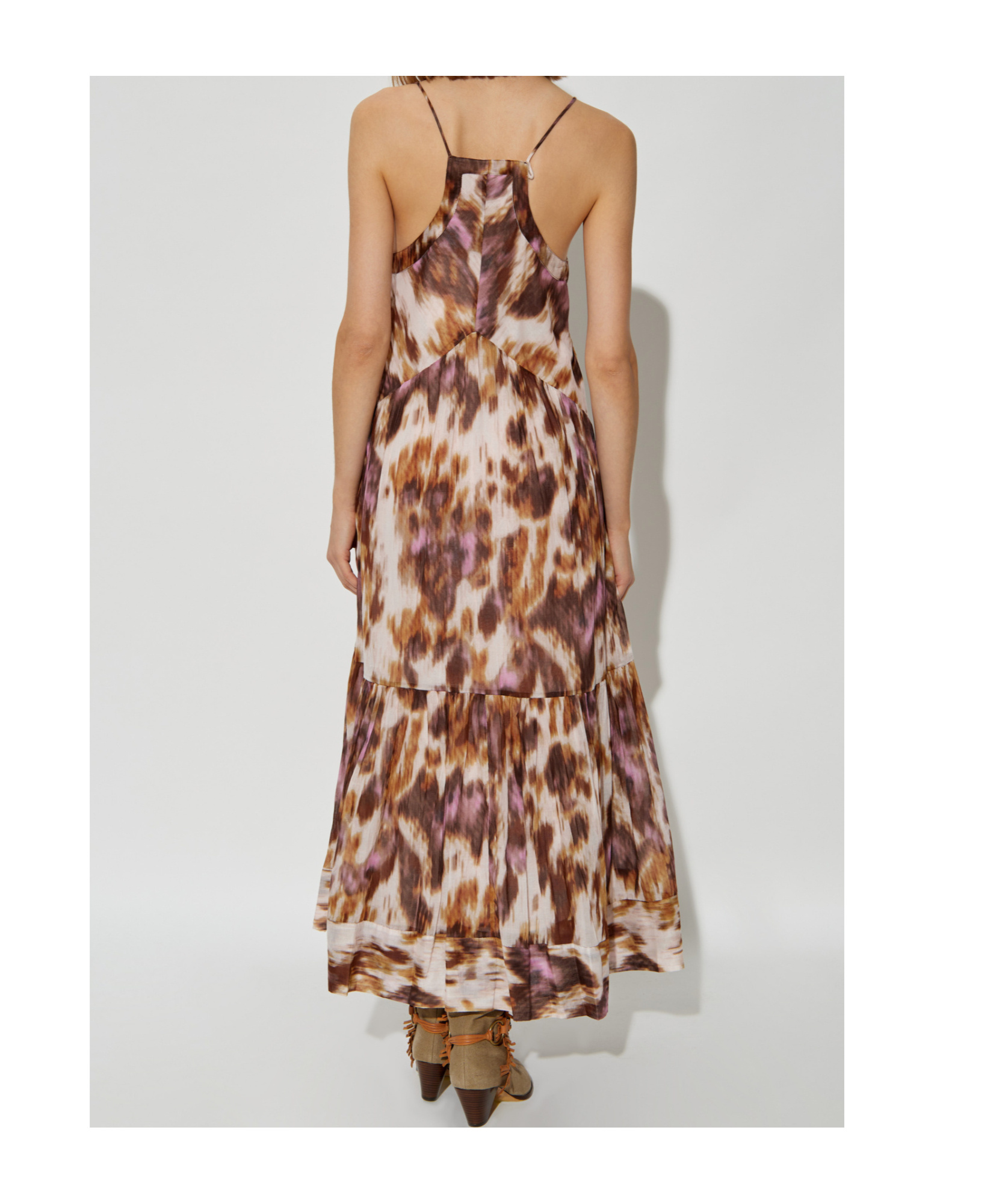 Isabel Marant Étoile Sabba Sleeveless Printed Midi Dress In Nude