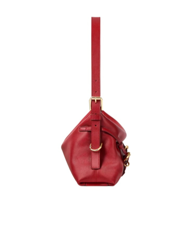 Givenchy Mini Voyou Bag In Shiny Leather In Red