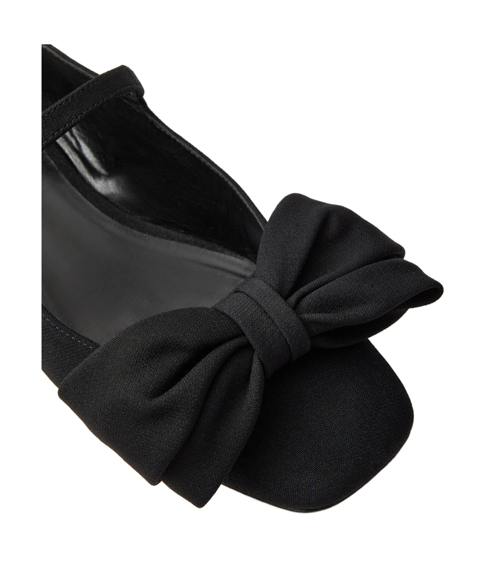 Valentino Satin Bow Mary Jane Ballerina Flats In Black