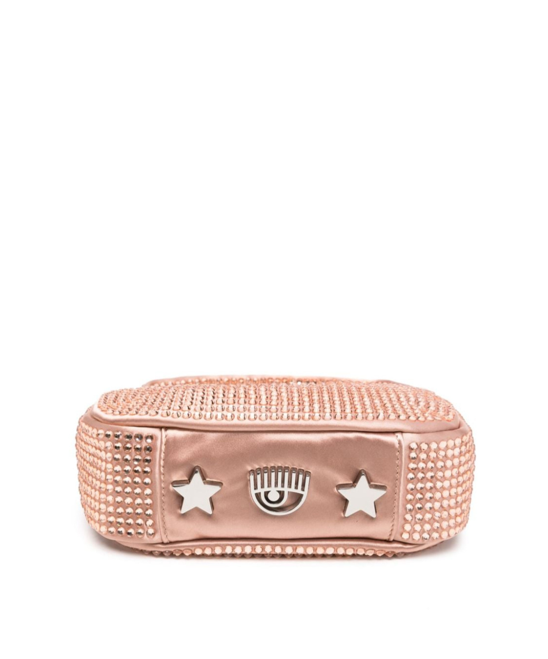 Shop Chiara Ferragni Mini Rhinestone-embellished Tote Bag In Nude