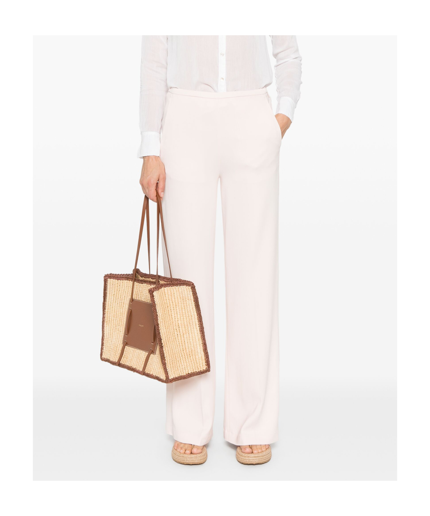 Shop Forte Forte Wide-leg Casual Pants In White