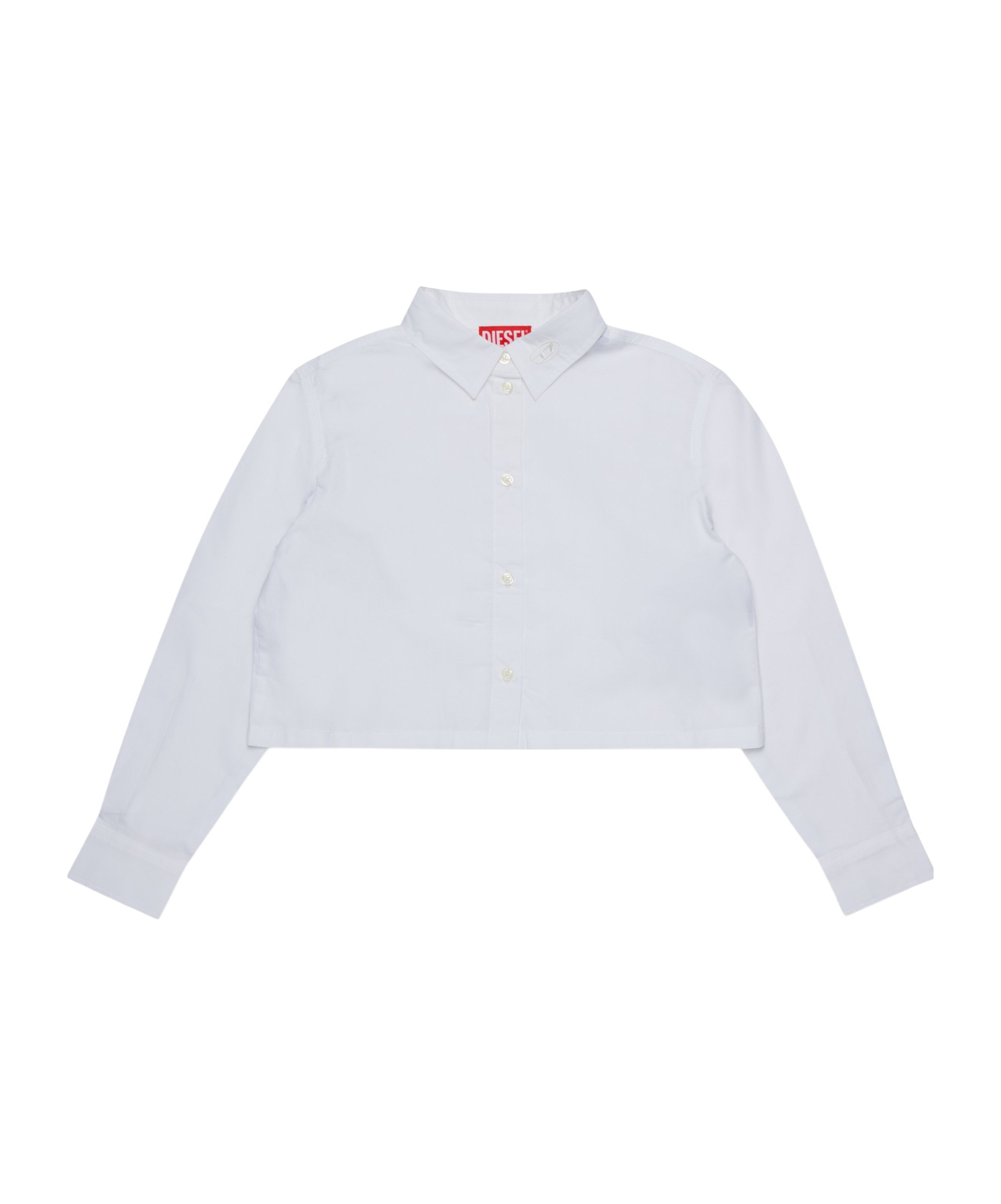 Diesel Camicia Boxy In Popeline Con Logo Sul Colletto In Blue