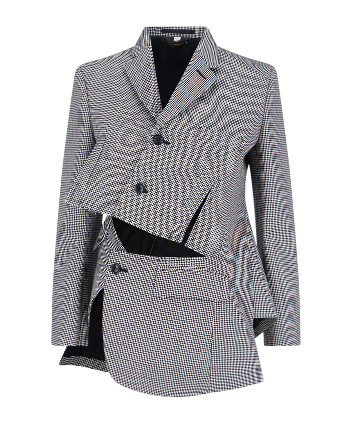Comme Des Garçons Asymmetric Blazer With Notched Lapel Design In Black