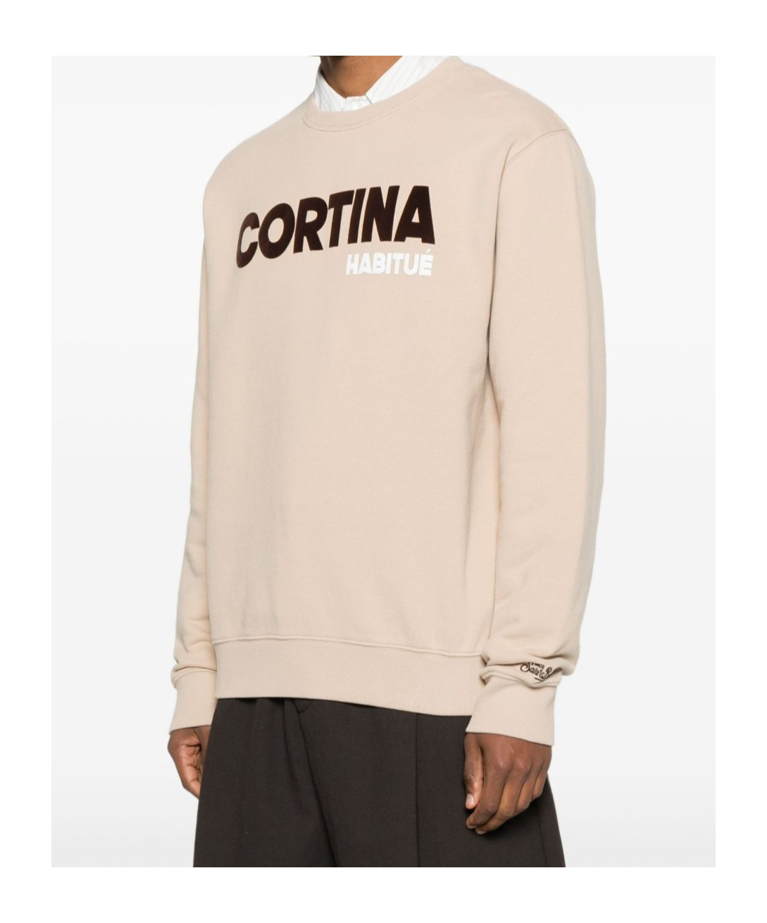 Mc2 Saint Barth Natural Crewneck Printed Sweatshirt In Neutral