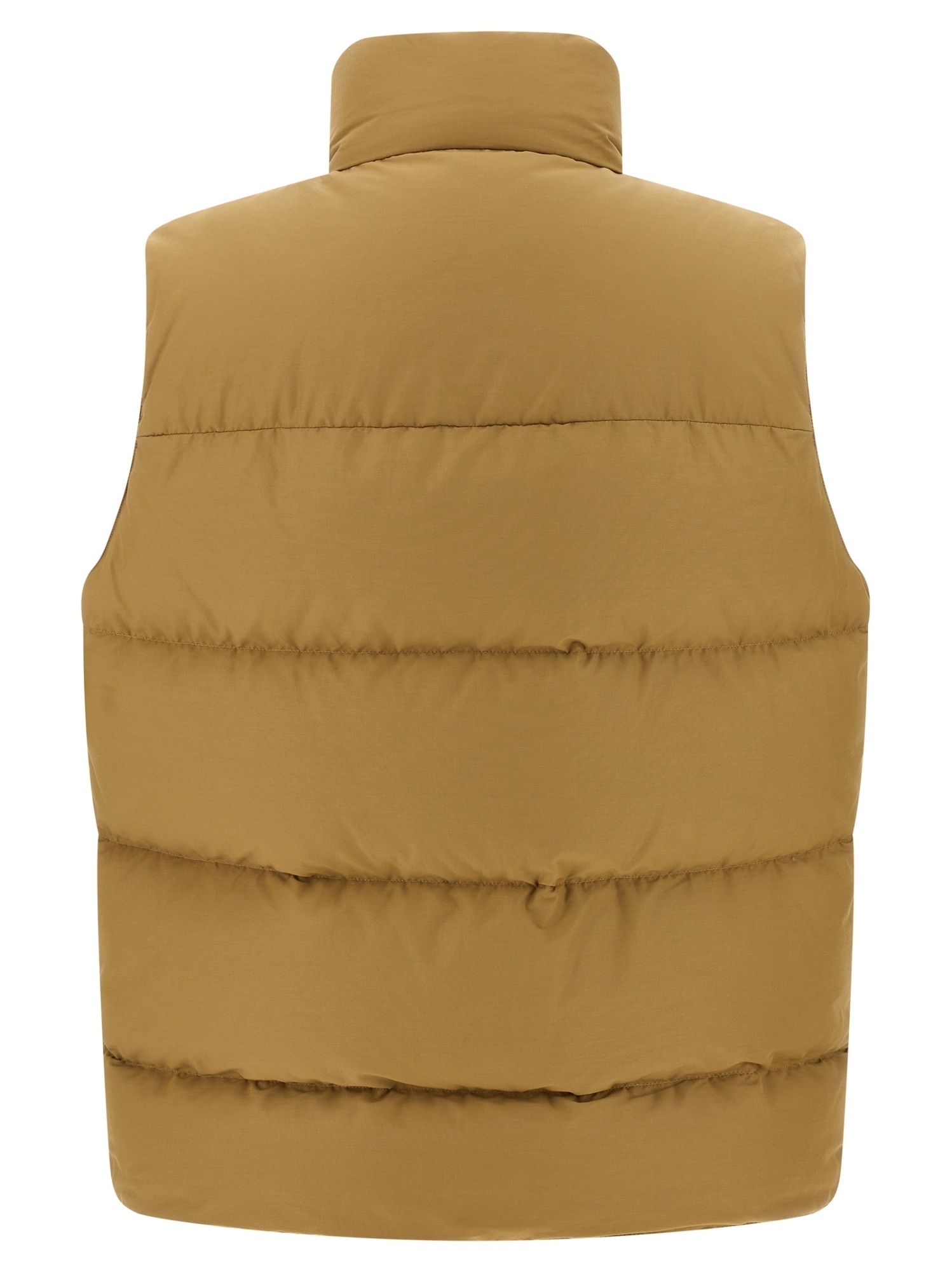 Prada Sleeveless Cotton Coat In Brown
