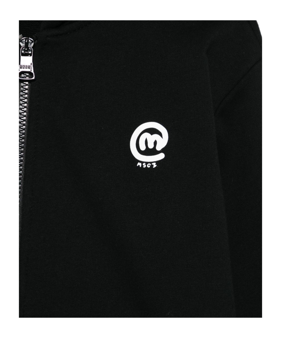 Msgm Zippered Hoodie In Black
