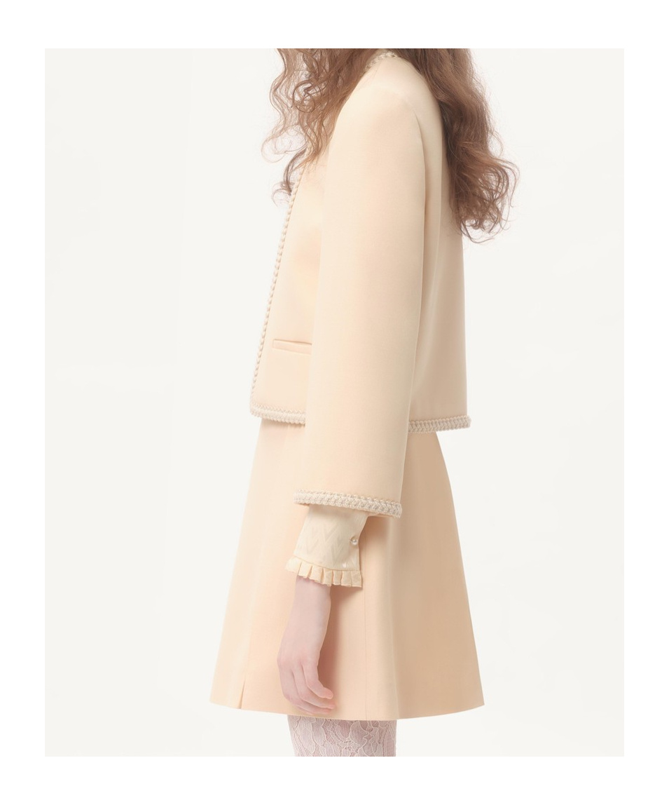 Valentino Garavani Women Cream Crepe Couture Blazer In Nude