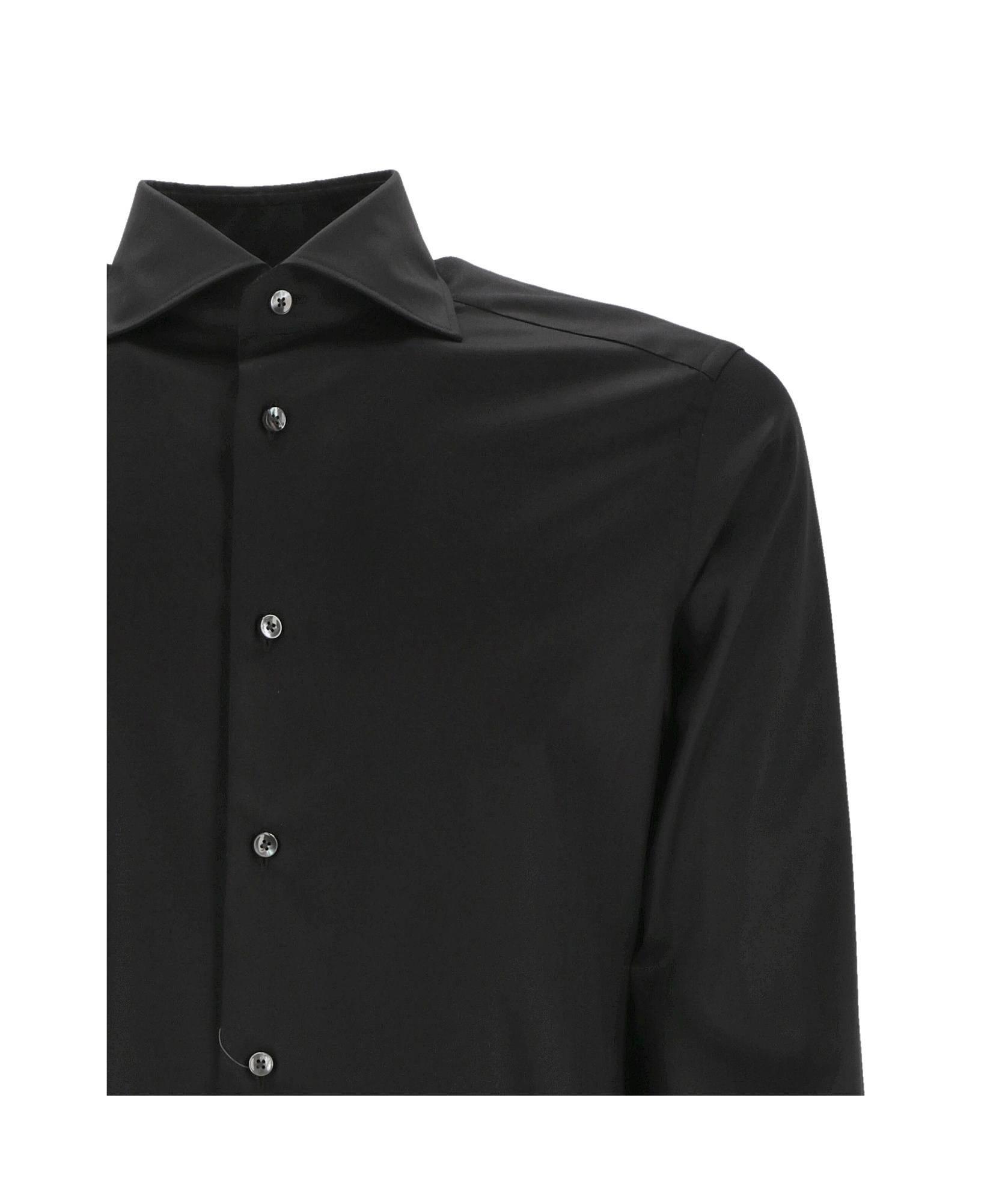 Shop Zegna Z  Buttoned Long-sleeved Shirt In Black