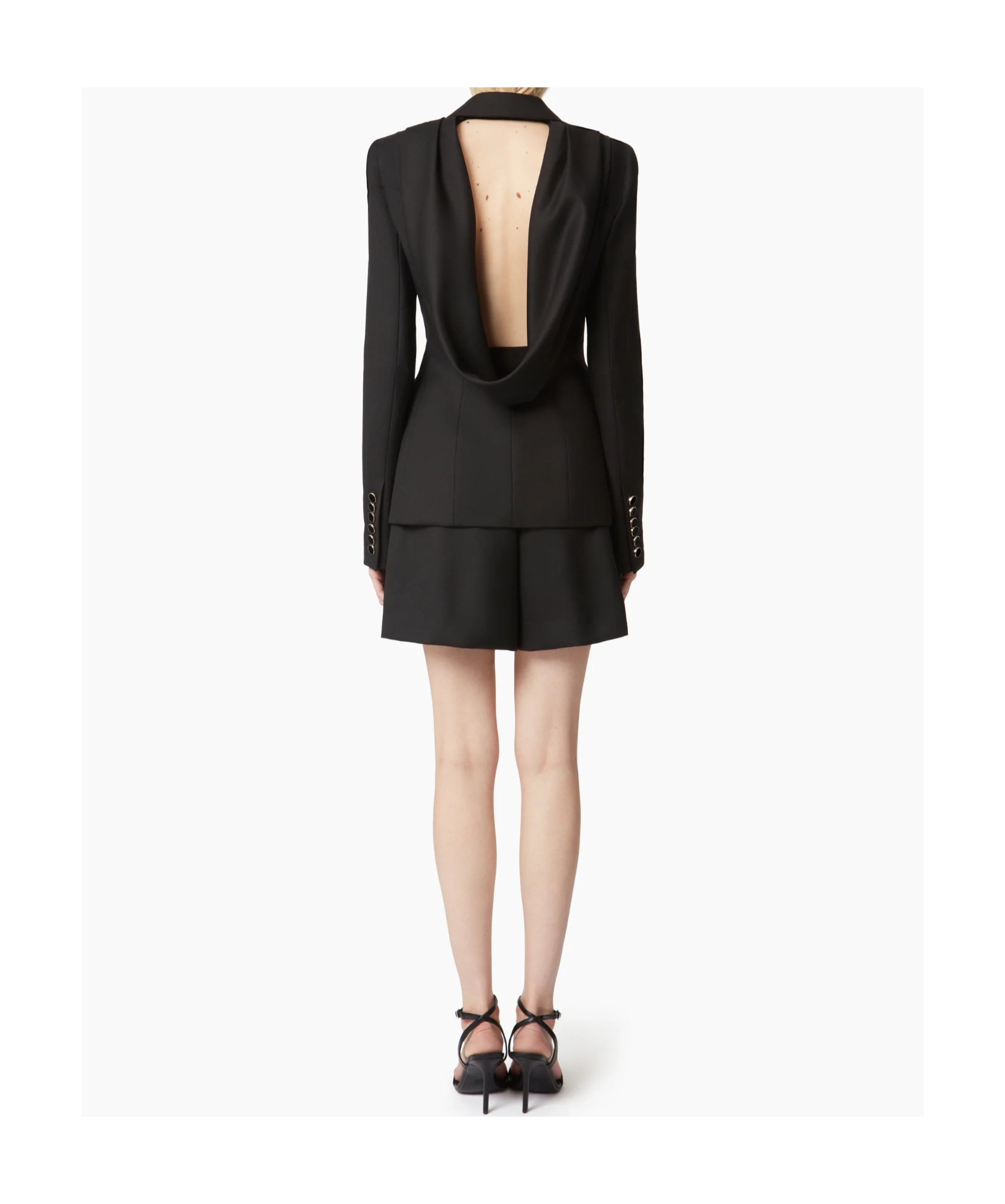 Nina Ricci Open Draped Back Jacket In Black