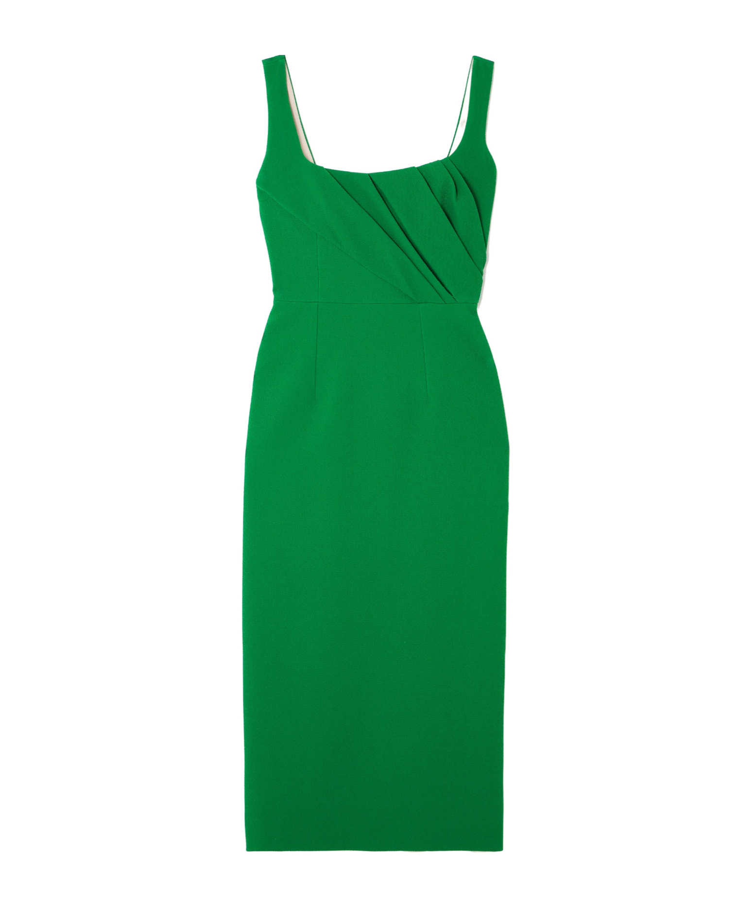 Emilia Wickstead Arina Draped Crepe Midi Dress In Green
