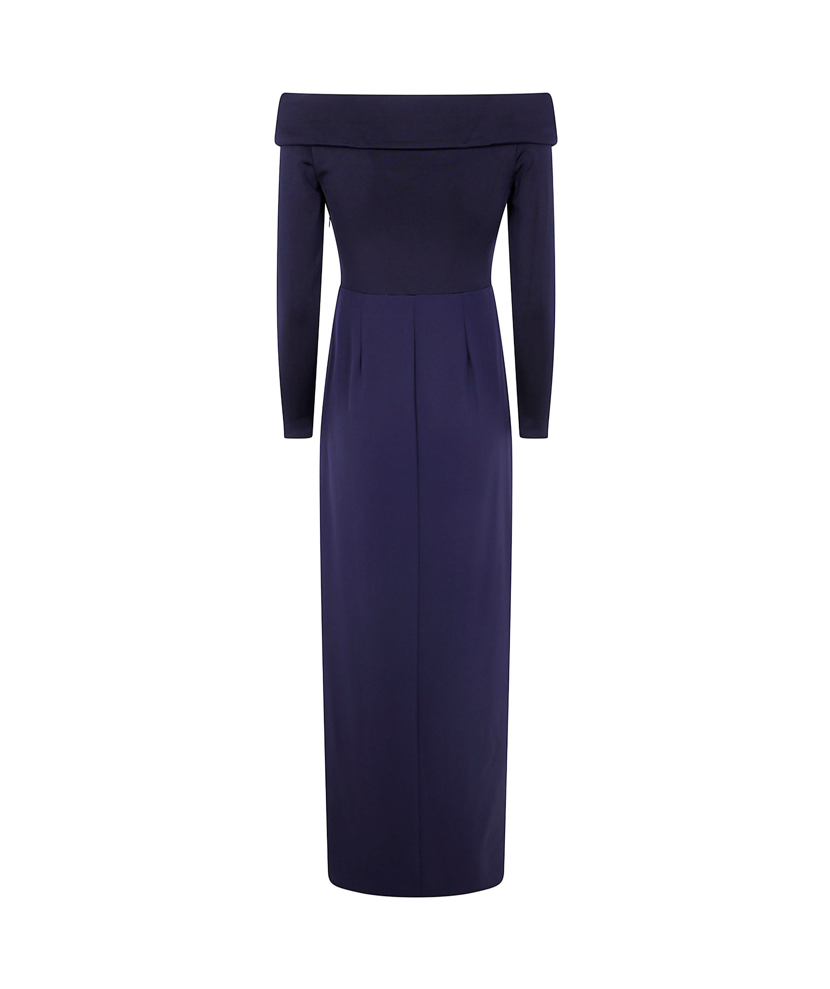 Ralph Lauren Off-shoulder Knot-detail Dress In Blue
