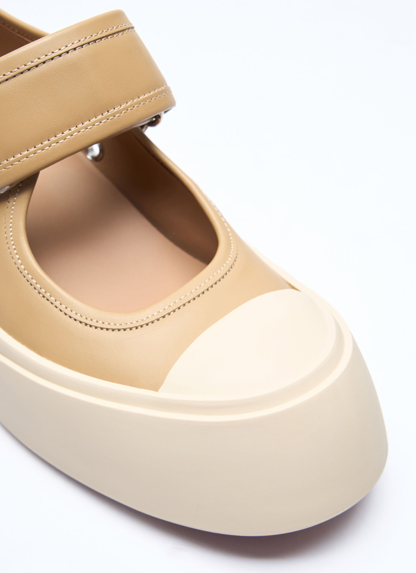 Marni Tan Pablo Mary Jane Ballerina Flats In Nude