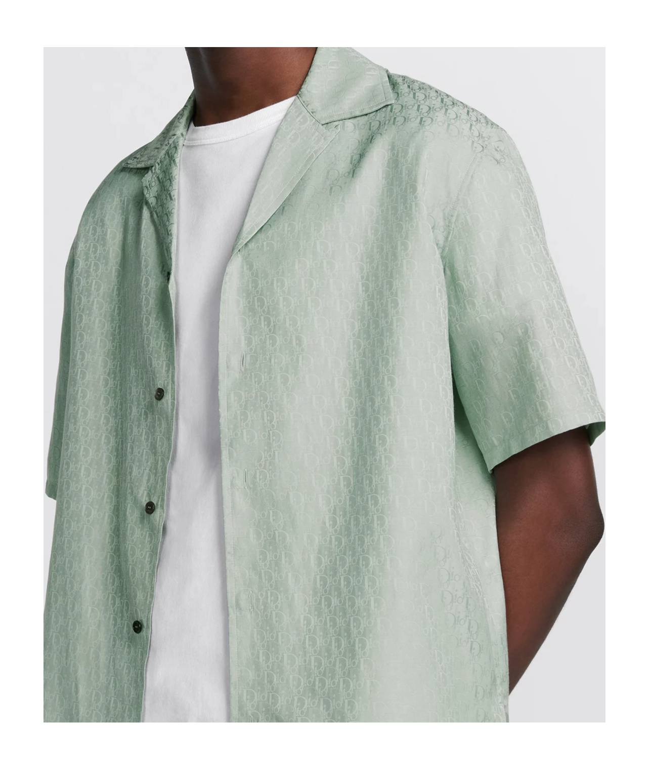 Dior Homme All-over Logo Patterned Short-sleeved Shirt In Gray