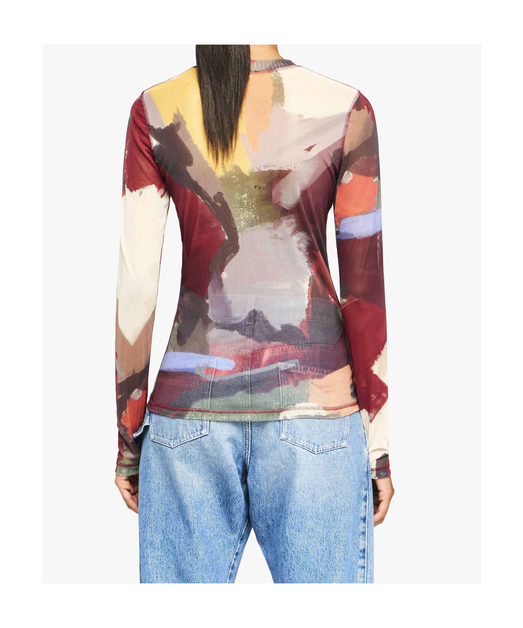 Jw Anderson J. W. Anderson Fitted Multicolored Underpinning In Printed Tulle In Multicolor