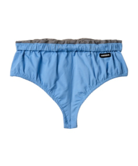 Miu Miu Logo Logo Briefs Pants In Blue