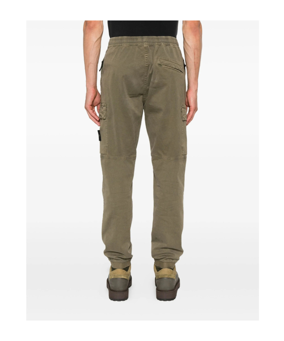 Stone Island Cargo Pocket Elasticated Trousers In Green