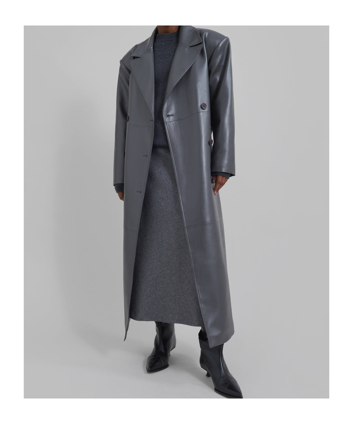 The Frankie Shop Tina Faux Leather Trench Coat