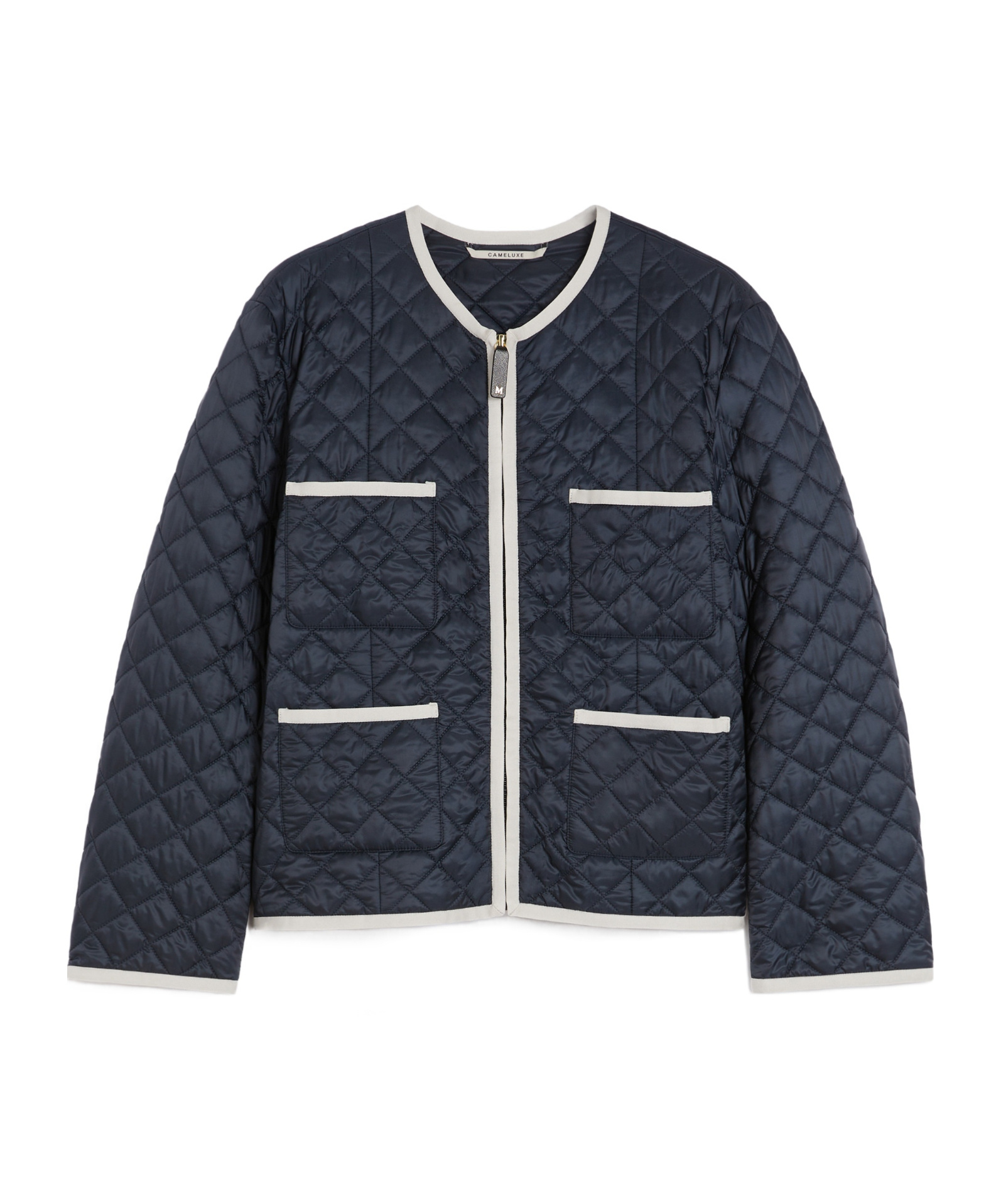 Max Mara Quilted Padded Jacket In Water-repellent Canvas In Blue
