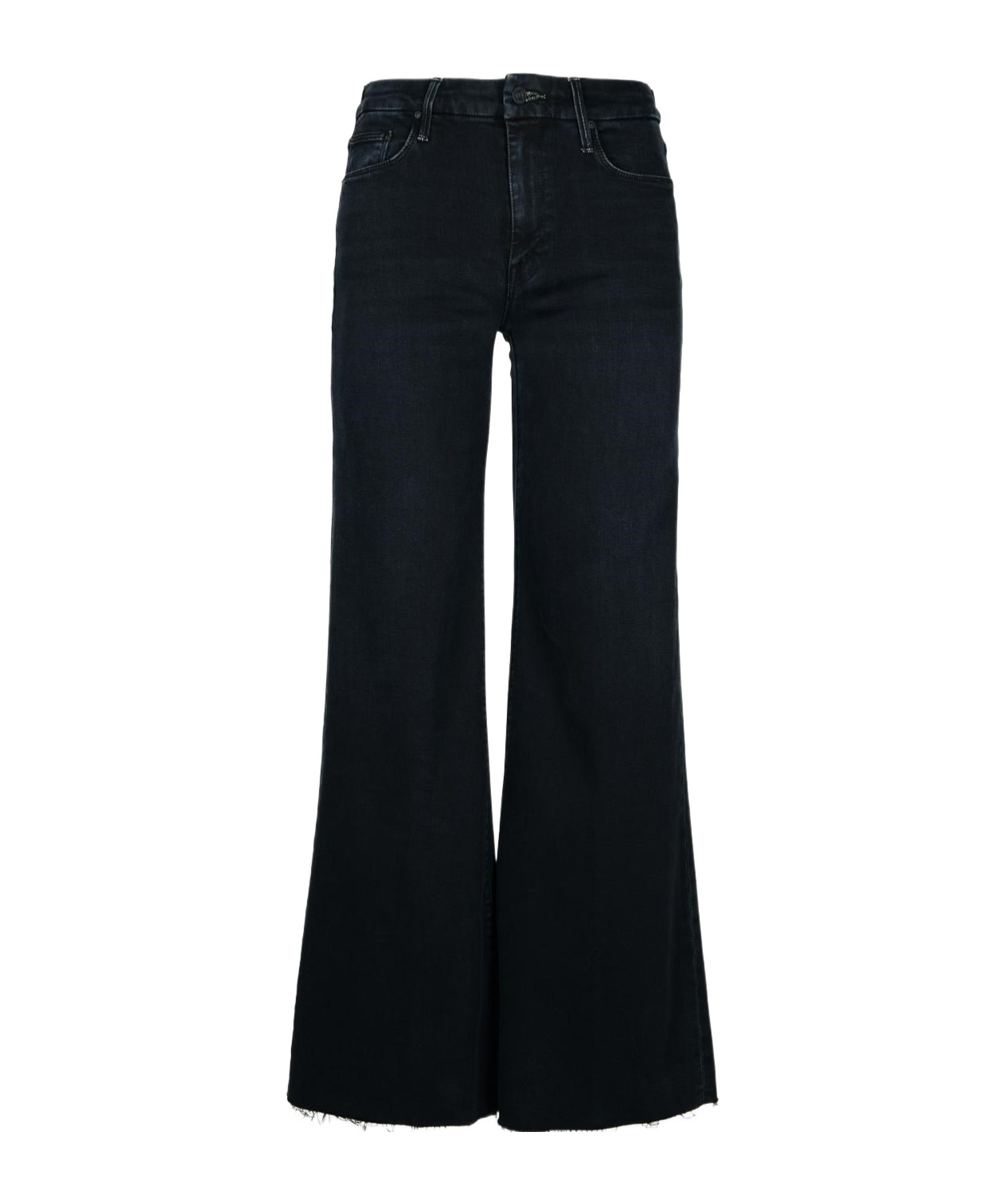Mother Flared The Roller Fray Jeans In Black