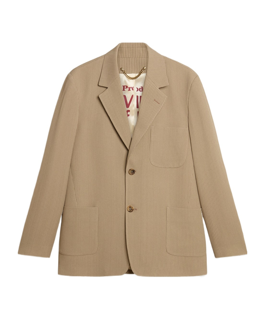 Golden Goose Journey Ms Decontructed Jacket Lowell Pinstripe Blend Viscose Fabric In Nude