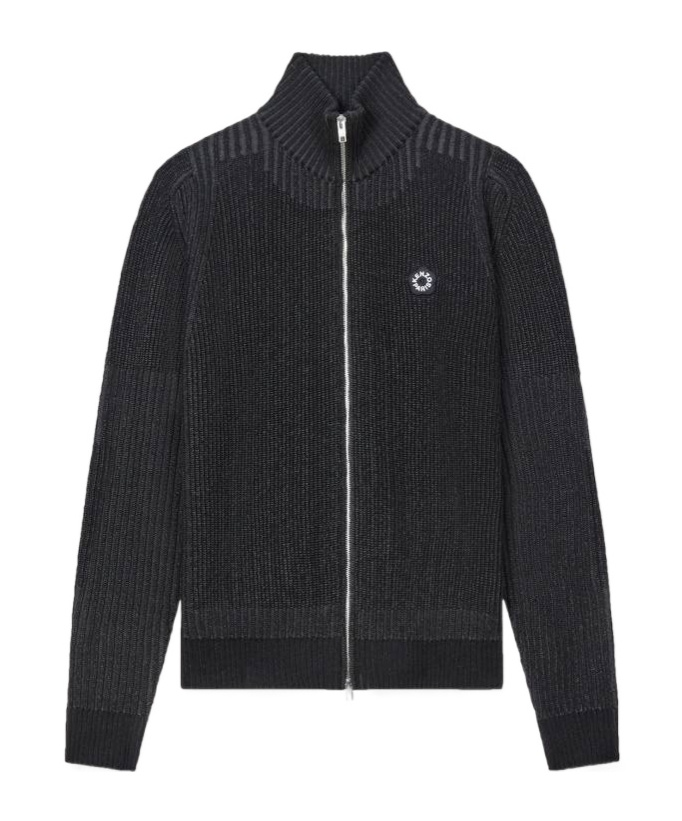 Kenzo 'boke Flower 2.0' Embroidered Zipped Cardigan In Cotton Wool In Black
