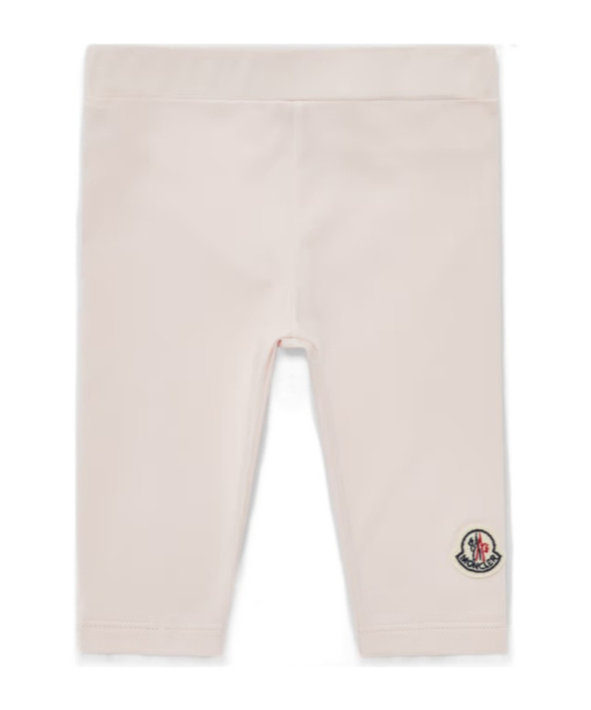 Moncler Logo Patch Leggings Pink In Pink